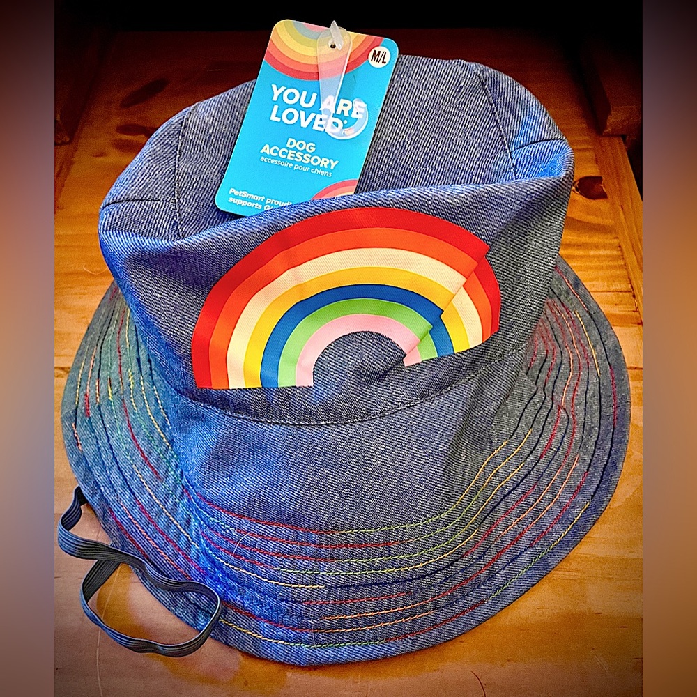 NWT • You Are Loved Pet Apparel • Pride Bucket Dog Hat • Size M/L